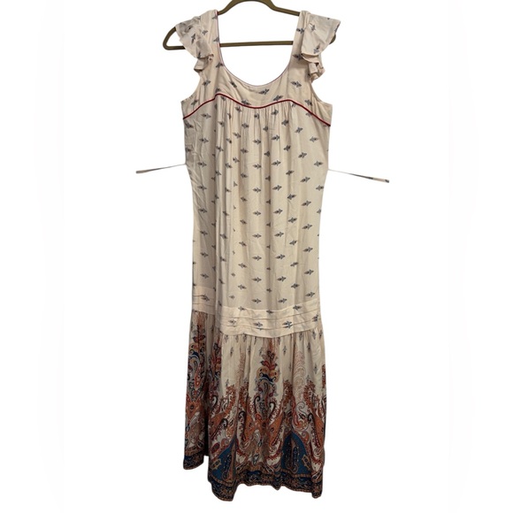 NWT BOG Band Of Gypsies Women's Small S Loose Boho Midi Flutter Sleeve Paisley - Picture 2 of 15